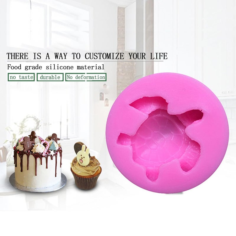 KuuGuu 6 PACK Sea Turtle Silicone Molds 3D Turtle Candy Fondant Mold Tortoise Chocolate Making Mould Cute Marine Animals Mold for Desserts DIY Baking Candy Cake Muffin Bread Decoration Tools ï¼ˆPinkï¼‰ - Image 4